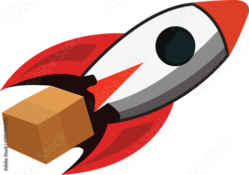 Rocket launch logo concept for fast delivery and logistics service
