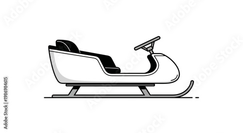 Modern Sled With Steering Wheel For Snowy Adventures