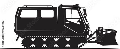 Snow groomer, snowcat vehicle, tracked snow machine, winter sports equipment