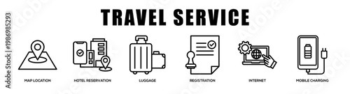 Travel Service web banner icon illustration concept