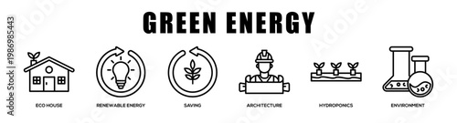 Green Energy web banner icon illustration concept