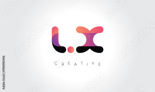 LX Modern Gradient Abstract Logo – Creative Rounded Lettermark Branding Design