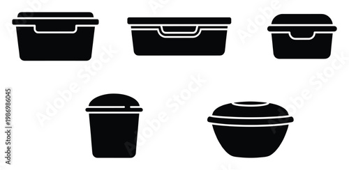 Food storage containers with sealed lids for kitchen organization, meal preparation, and food delivery applications.