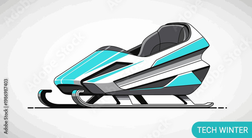 Modern Winter Sports Vehicle Tech Snow Sled