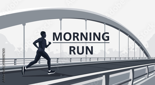 Morning Runner Graces Scenic Bridge Overlook