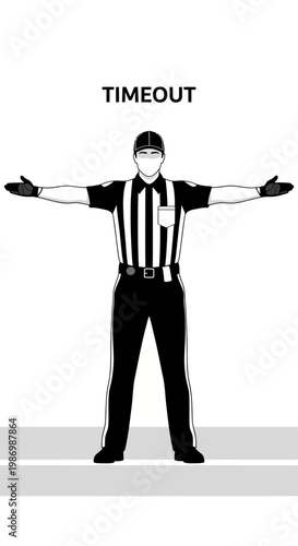 Official Signals Referee Timeout Gesture Sport Game Official