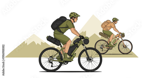 Outdoor Adventure Mountain Biking Exploration Expedition