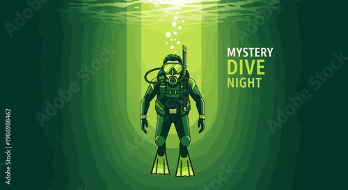 Mysterious Night Dive Exploration Underwater Adventure Deep Sea Exploration