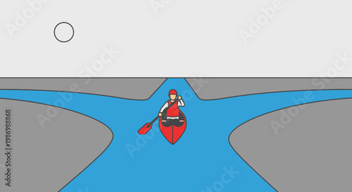 Navigating The Crossroads Of Life A Solitary Canoeist Faces A Pivotal Decision