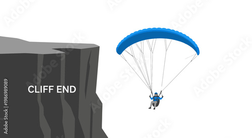 Paraglider Safely Navigates A Dramatic Cliff Edge Descent