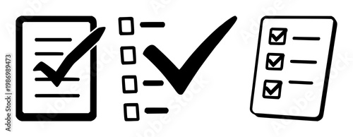 Audit report checklist set with solid black icon on white background featuring audit, report, checklist with business, compliance