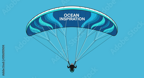 Paraglider Soaring High With Ocean Inspired Wing Design