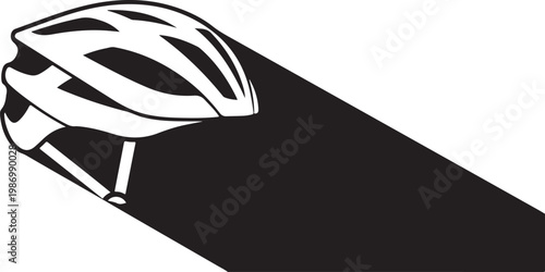 Cycling helmet, bicycle safety gear, white protective headgear, vector illustration