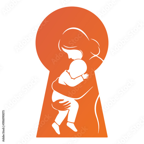 Happy Mother’s Day Vector Illustration, Mom Love Typography Design, Floral Heart Shape, Elegant Greeting Card Template, Hand Drawn Flowers, Family Celebration Concept, Minimal White Background.