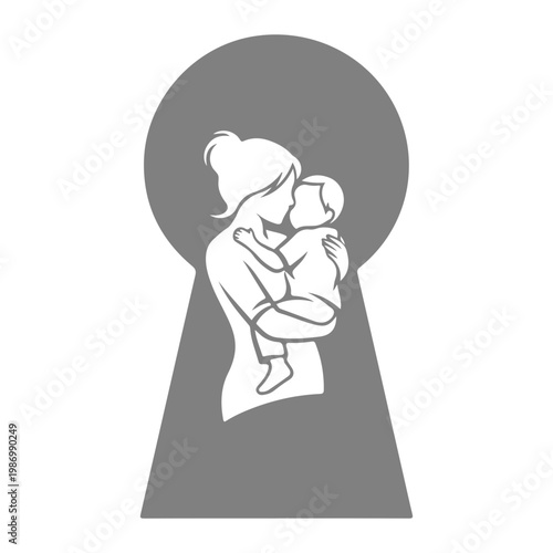 Happy Mother’s Day Vector Illustration, Mom Love Typography Design, Floral Heart Shape, Elegant Greeting Card Template, Hand Drawn Flowers, Family Celebration Concept, Minimal White Background.