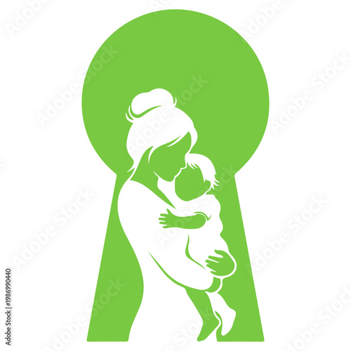 Happy Mother’s Day Vector Illustration, Mom Love Typography Design, Floral Heart Shape, Elegant Greeting Card Template, Hand Drawn Flowers, Family Celebration Concept, Minimal White Background.