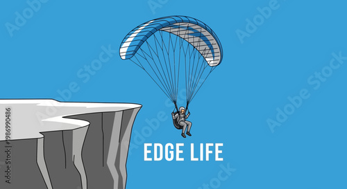 Paragliding Adventure Above A Cliff Edge Symbolizing Bold Living