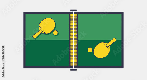 Ping Pong Play Dynamic Of Two Paddles And Balls On Court