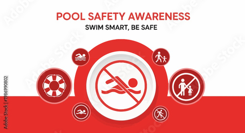 Pool Safety Awareness Swim Smart Be Safe Graphic Design