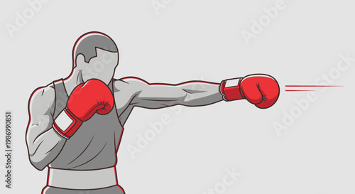 Powerful Boxing Punch Illustration Striking with Force
