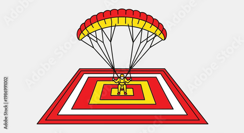 Precise Landing Parachutist Descends Onto Target Zone