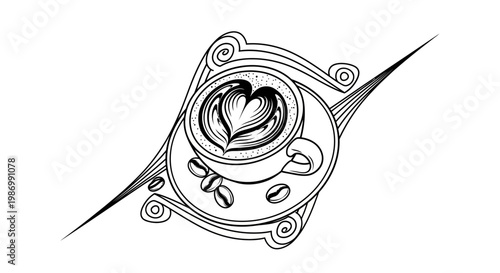 A line drawing of a coffee cup.