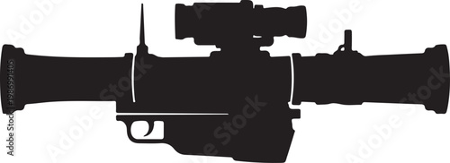 Sniper rifle, black silhouette, vector graphic, gun, firearm, military, weapon, illustration