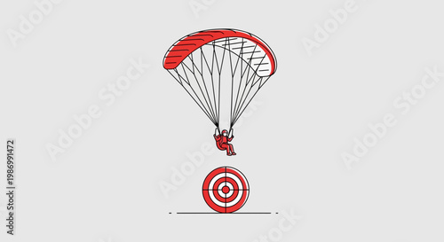 Precision Parachuting Aiming Directly For The Bullseye Target