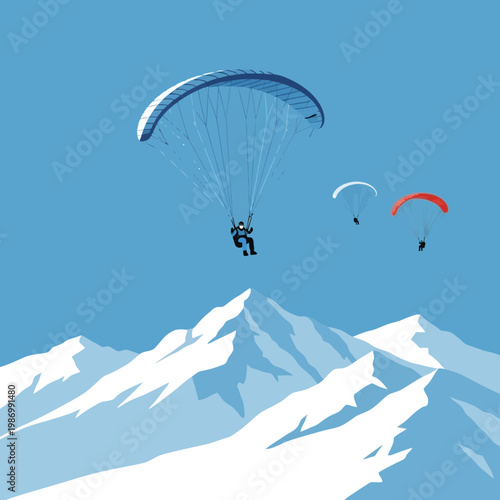 Paragliding Over Snowy Peaks A Thrilling Adventure In The Sky