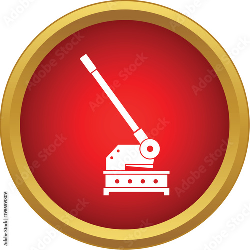 Guillotine shear machine icon symbolizing metalworking and industrial cutting tools