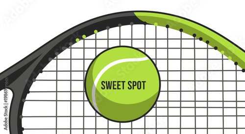 Precision Tennis Ball Hit On The Racquet Sweet Spot Graphic