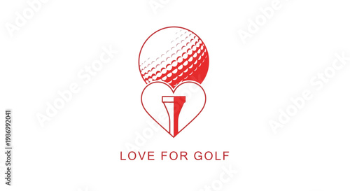 Passionate Golf Icon Embracing Heart And Tee For The Love Of The Game