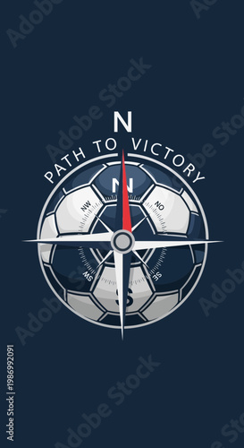 Path To Victory Compass Symbolizing Football Strategy And Direction
