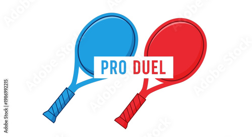 Pro Duel Tennis Rackets Facing Off With Bold Text