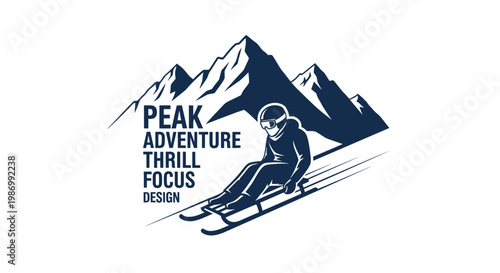 Peak Adventure Thrill Focus Design Snowboarding Mountain Scene