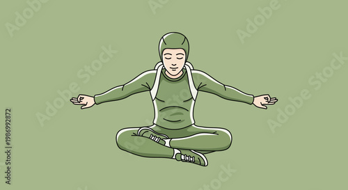 Person In Athletic Wear Practicing Mindfulness Meditation
