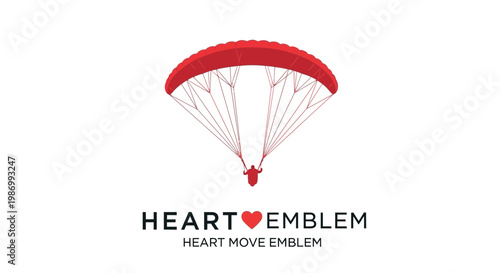 Red Paraglider Symbolizing Freedom And Adventure In The Sky