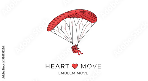Red Paraglider In Flight Symbolizing Freedom And Adventure