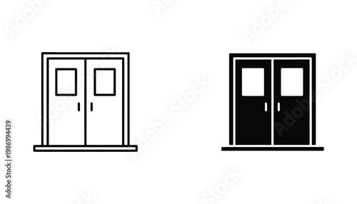 Double Doors Entrance Gateway Portal Symbol Business Opportunity Choice