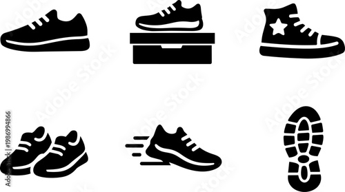 Sneakers icons sport shoes running footwear