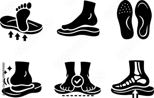 Foot support icons orthopedic insole comfort