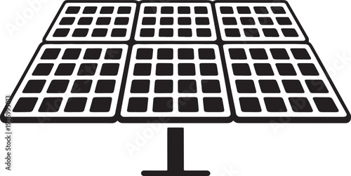 Black and white of a solar panel array on a stand solar energy renewable energy
