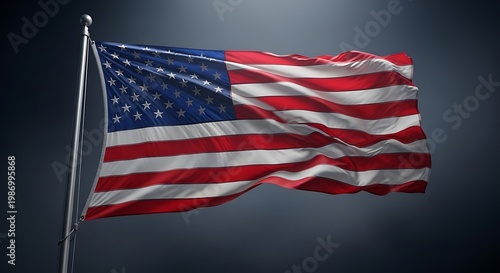 Waving american flag a symbol of freedom and national pride in dramatic lighting