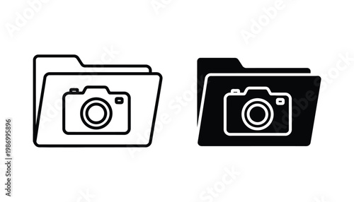 Camera Folder Icons Data Storage Organization