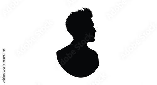 A striking silhouette of a man s head and shoulders in profile view