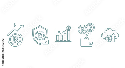 Cryptocurrency concepts illustrated bitcoin security and cloud storage