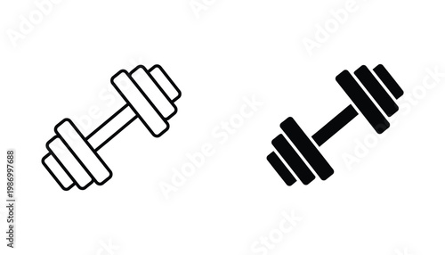 Dumbbell Exercise Equipment Icon Fitness Strength Training Commercial Asset