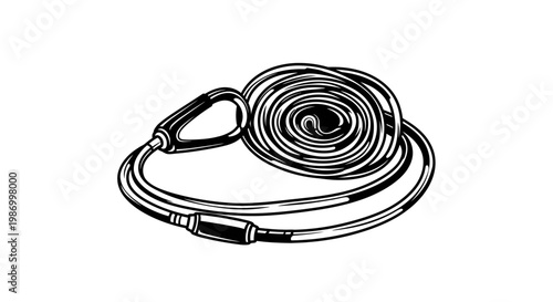 Rolled Surfboard Leash With Swivel And Handle Clip