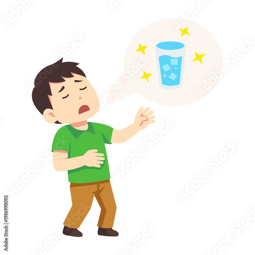 Man Feeling Dehydrated And Exhausted Under Hot Sun While Craving Cold Drinking Water In Extreme Heat