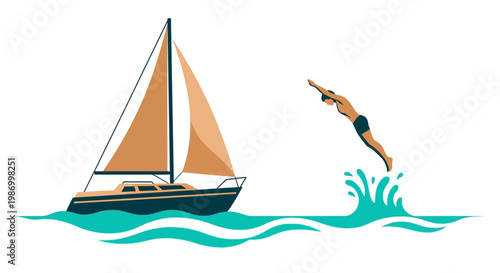 Sailing Adventure And A Refreshing Dive Into The Ocean